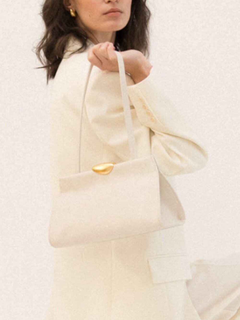 NWT. MAISON MAESTOSO Noa Soft • Ivory Shoulder Bag Clutch Hand Bag